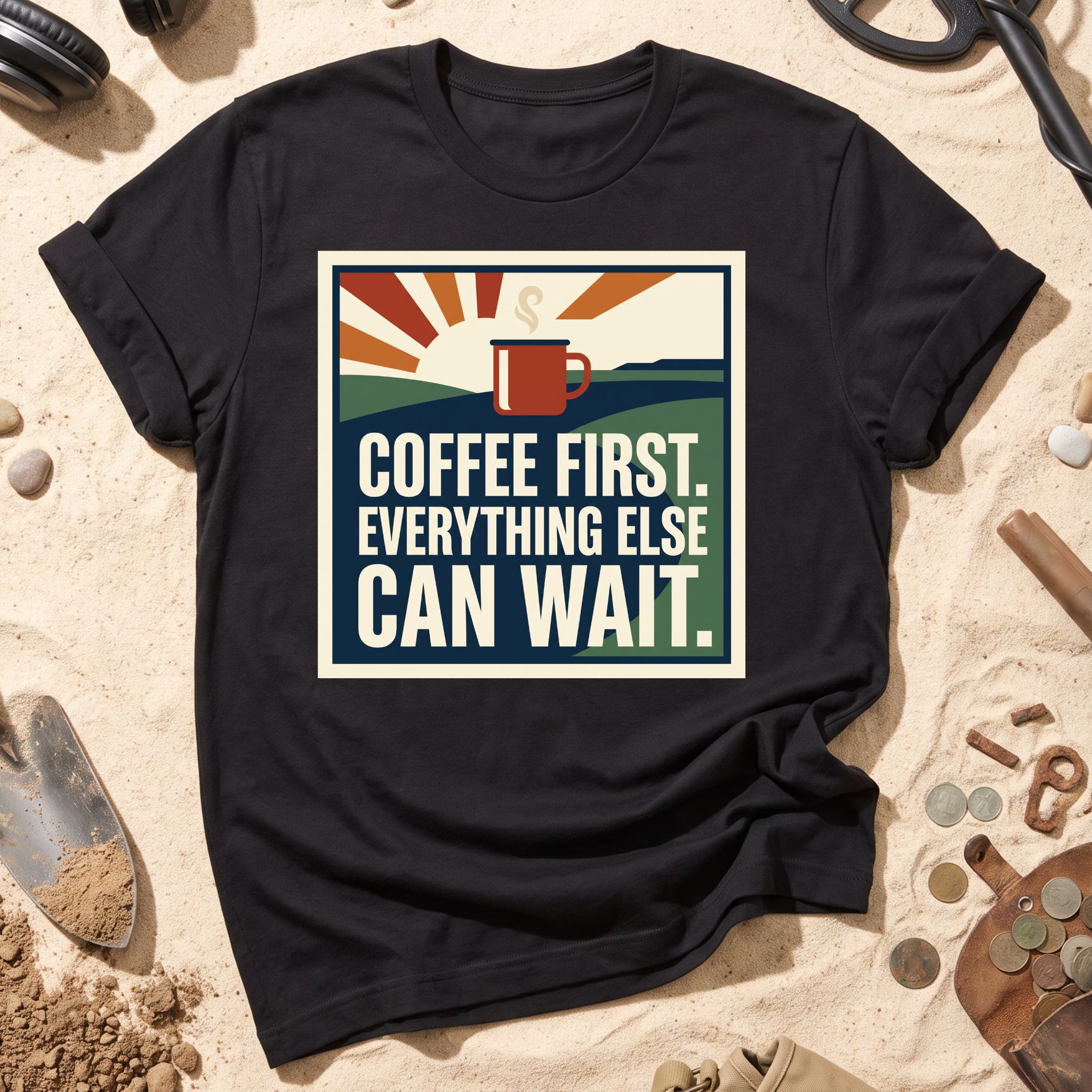 Coffee First Everything Else Can Wait T-Shirt