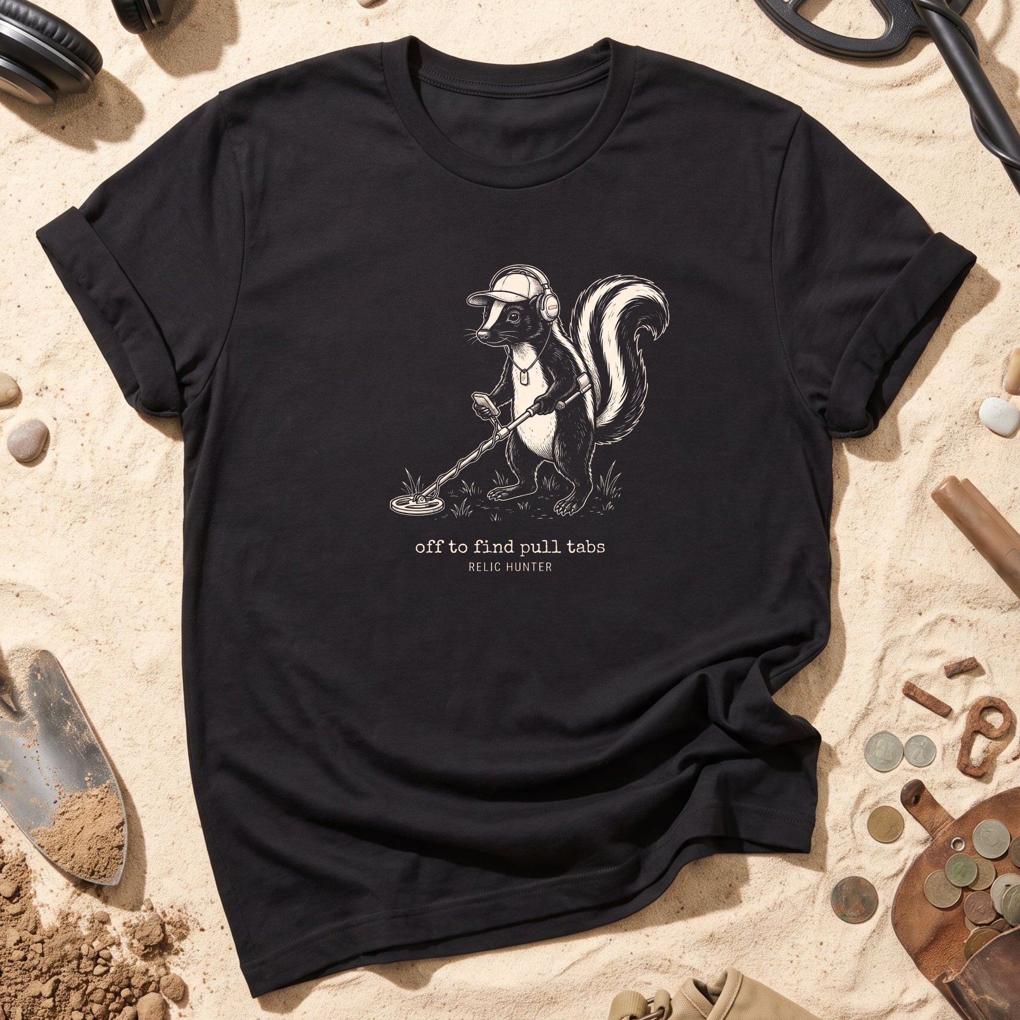 Off to Find Pull Tabs Skunk T-Shirt