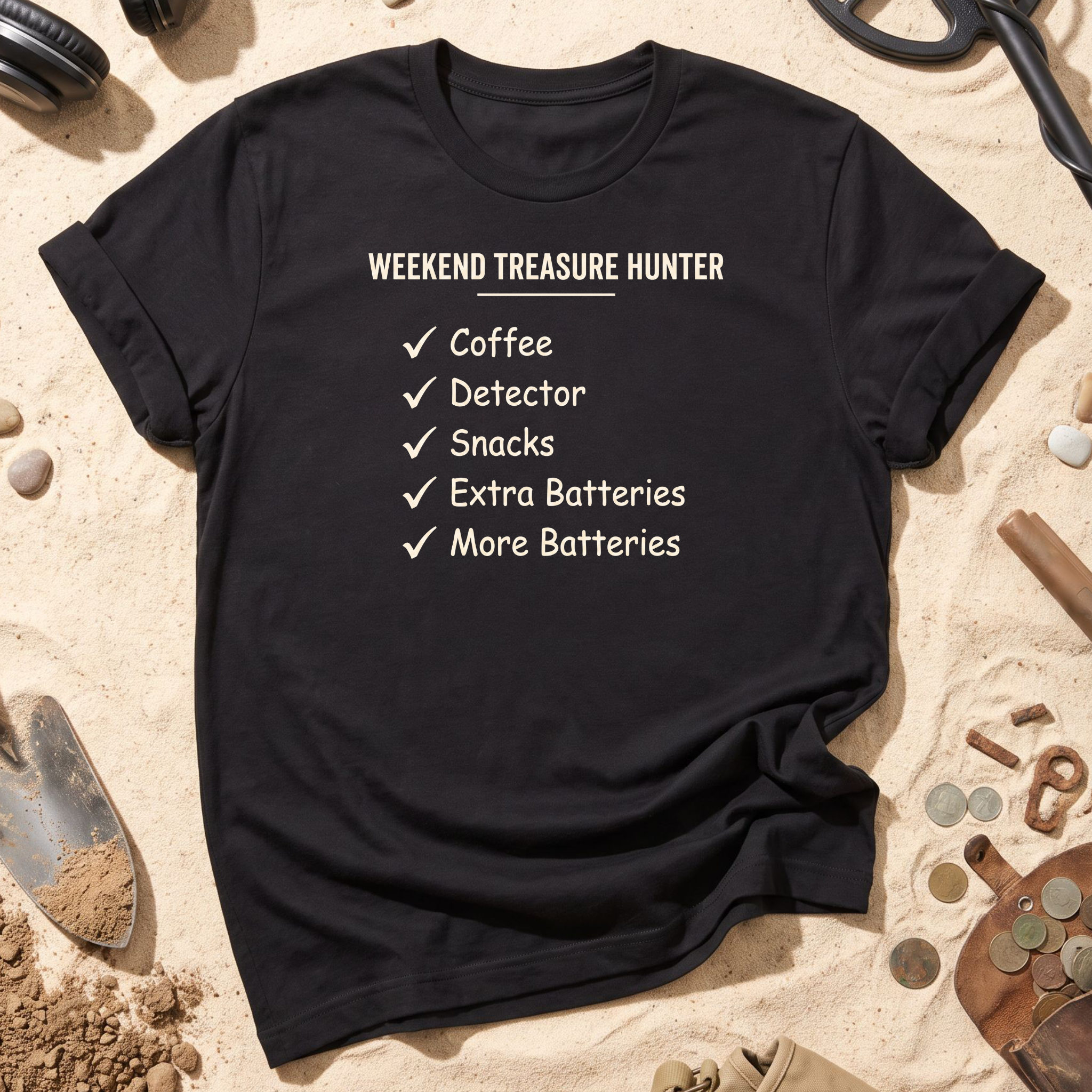 Weekend Treasure Hunter Checklist T-Shirt