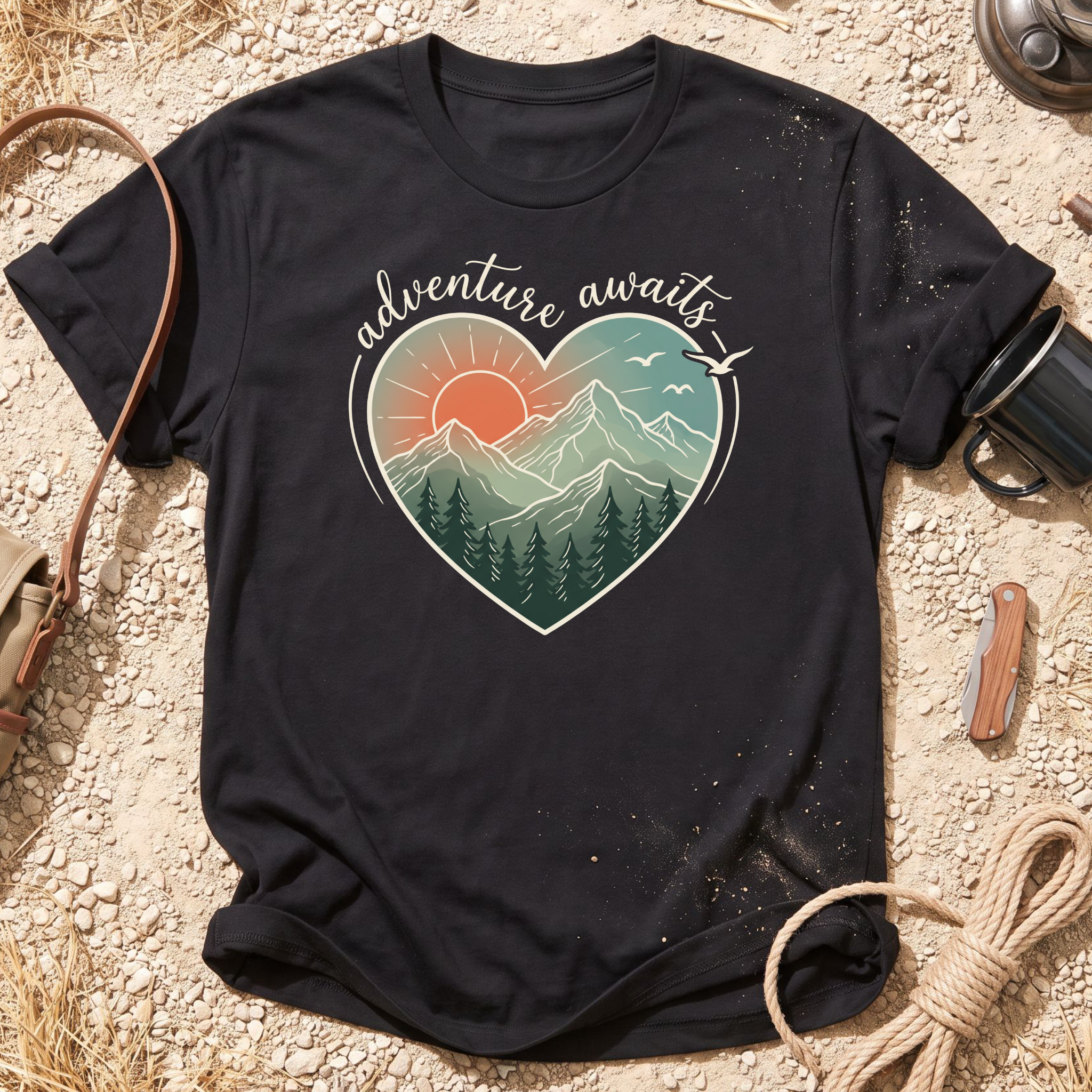 Adventure Awaits Heart T-Shirt