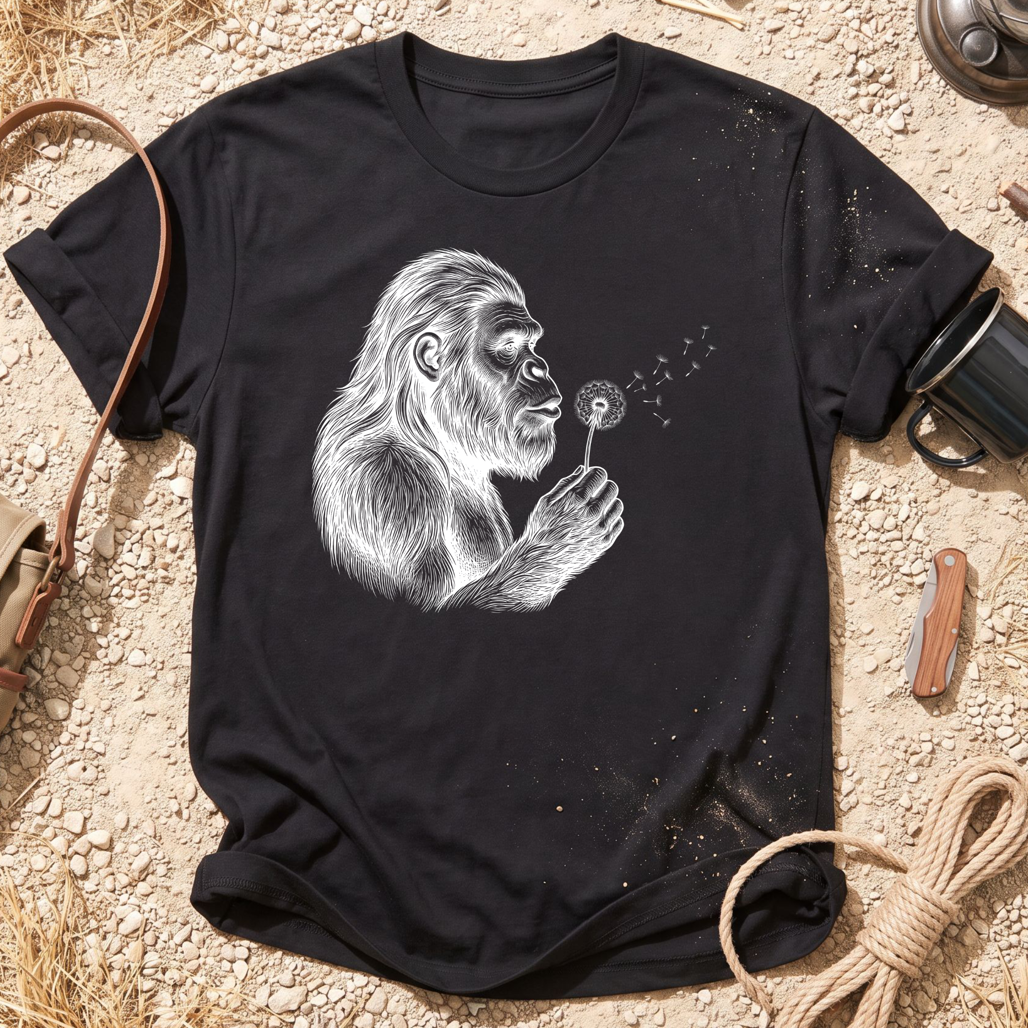 Bigfoot Wishes Dandelion T-Shirt