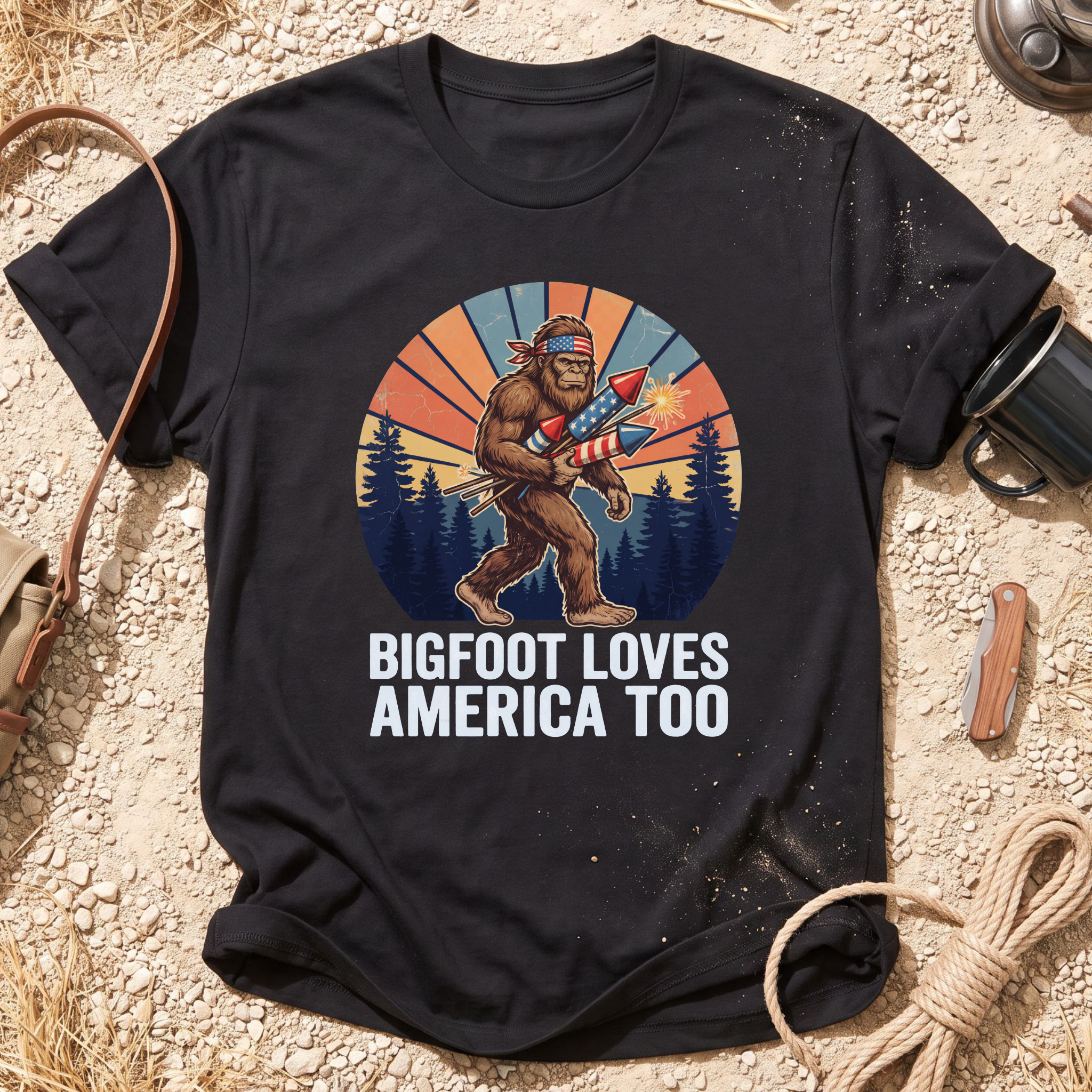 Bigfoot Loves America T-Shirt