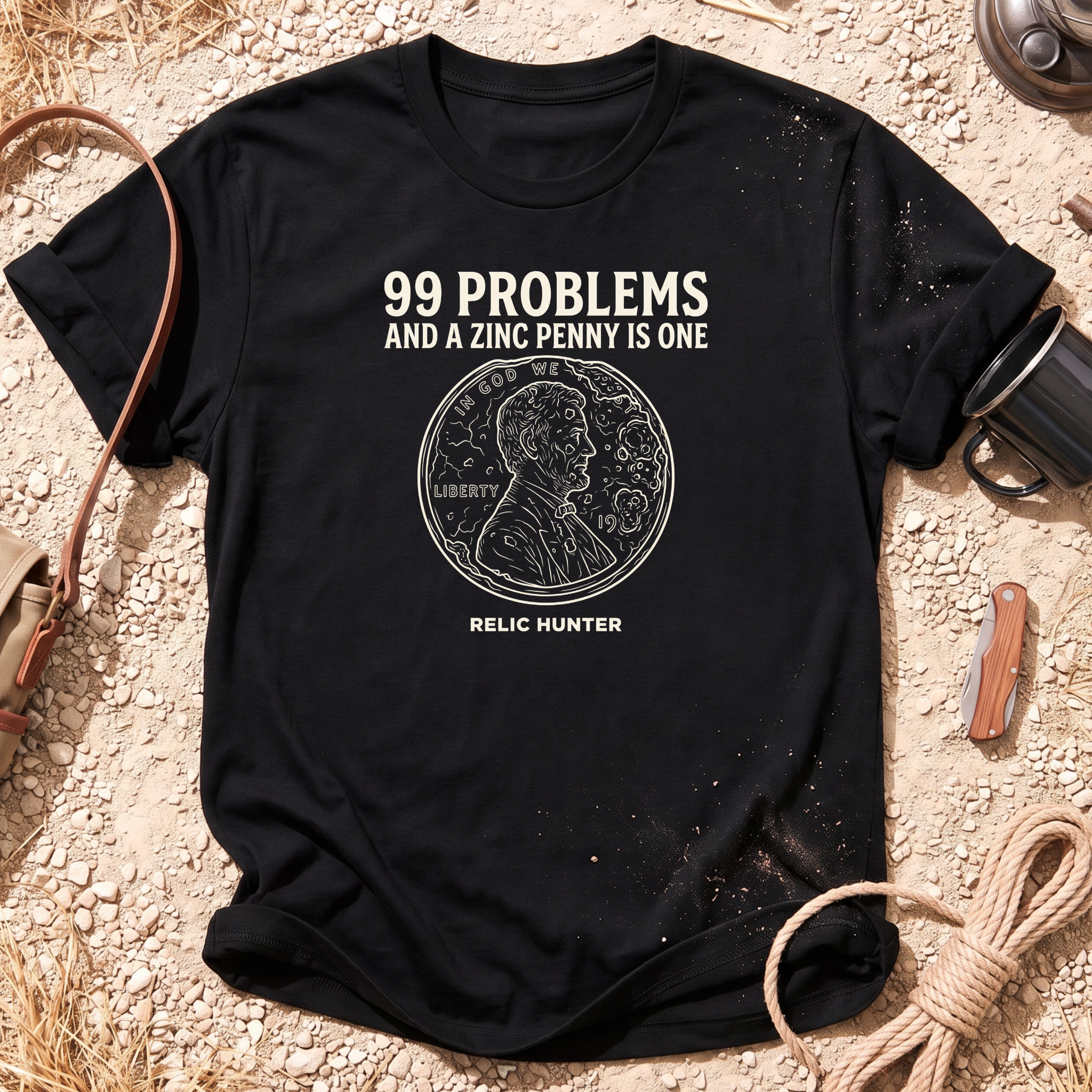 99 Problems Zinc Penny Metal Detecting T-shirt