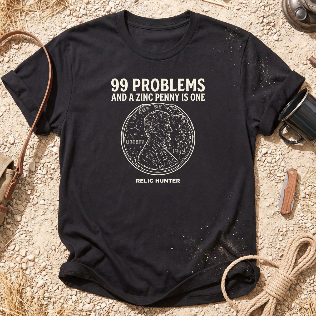 99 Problems Zinc Penny Metal Detecting T-shirt