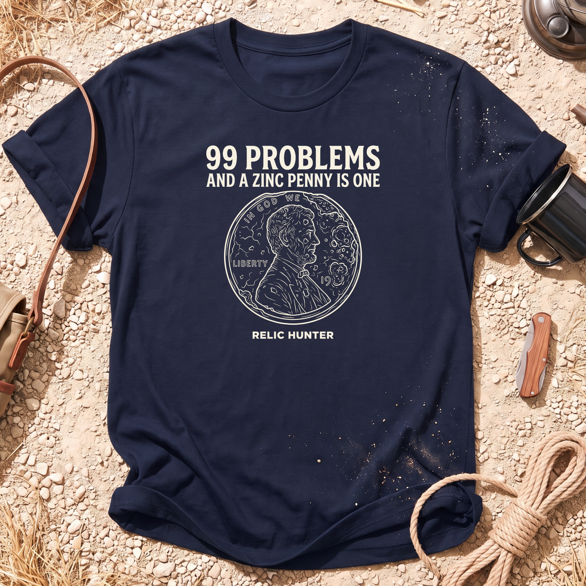 99 Problems Zinc Penny Metal Detecting T-shirt
