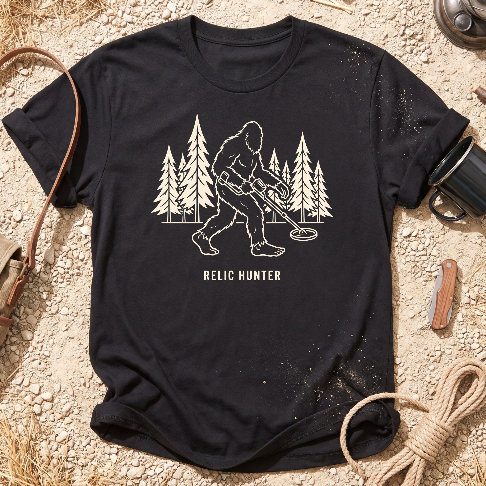 Bigfoot Hunts Metal Detecting T-Shirt