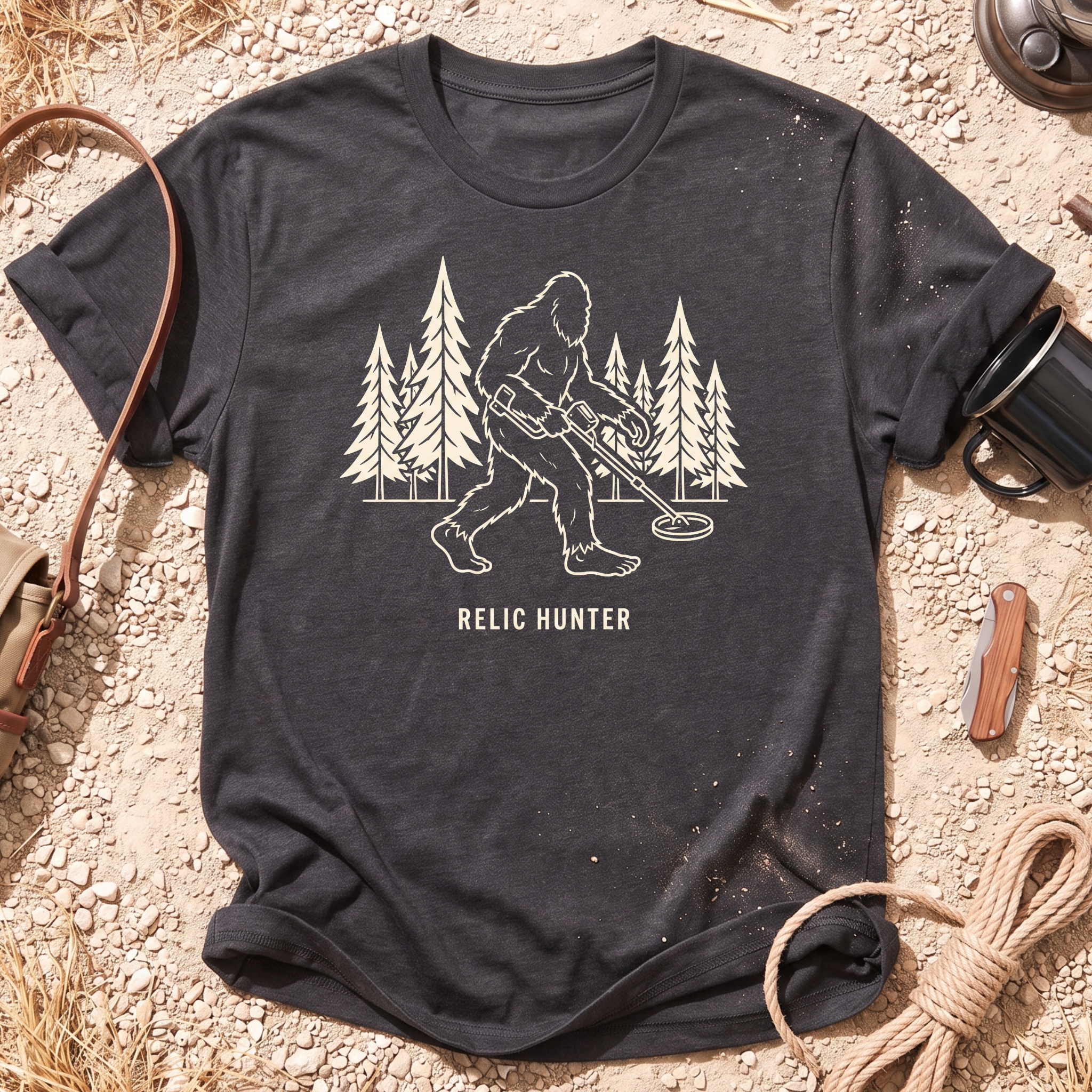 Bigfoot Hunts Metal Detecting T-Shirt