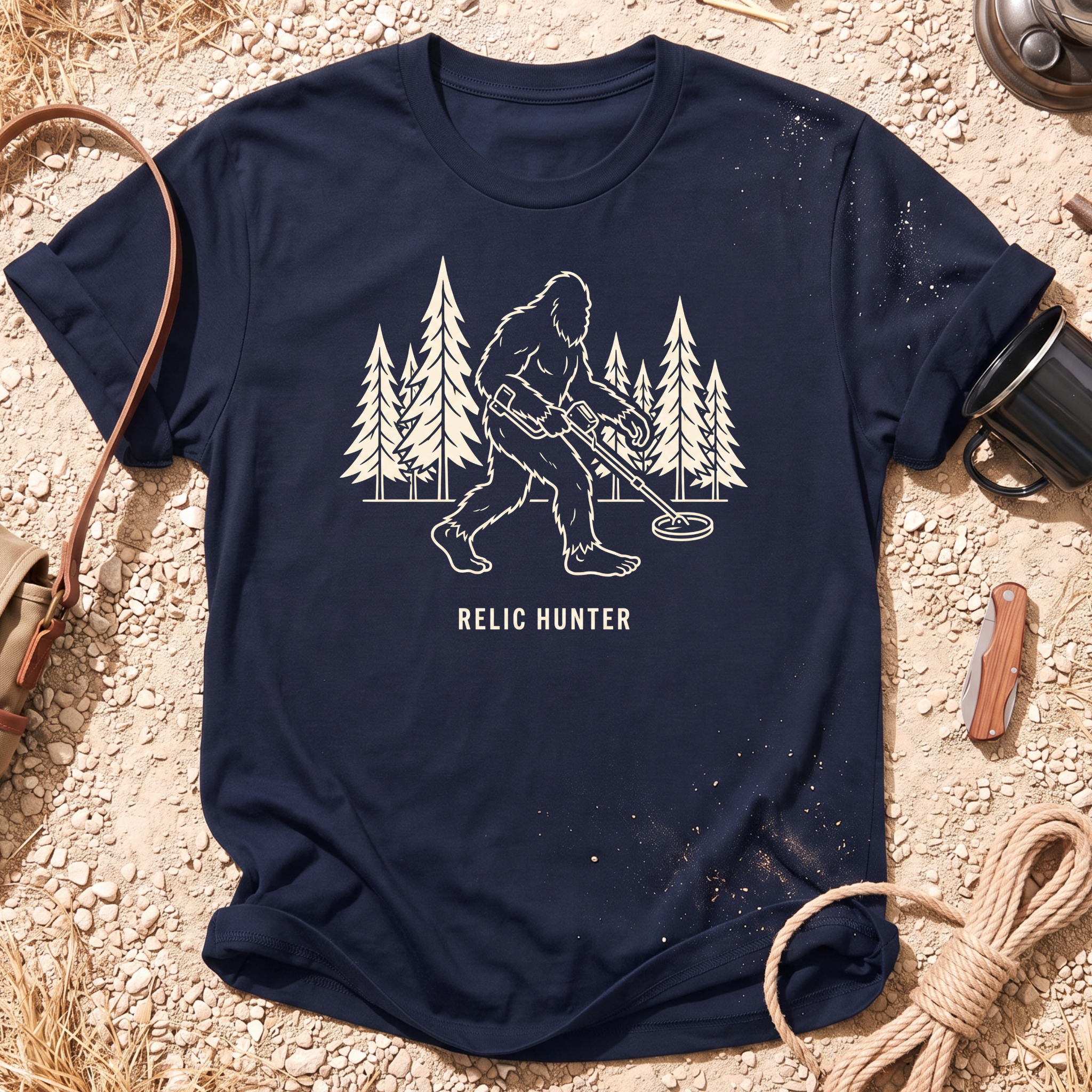 Bigfoot Hunts Metal Detecting T-Shirt