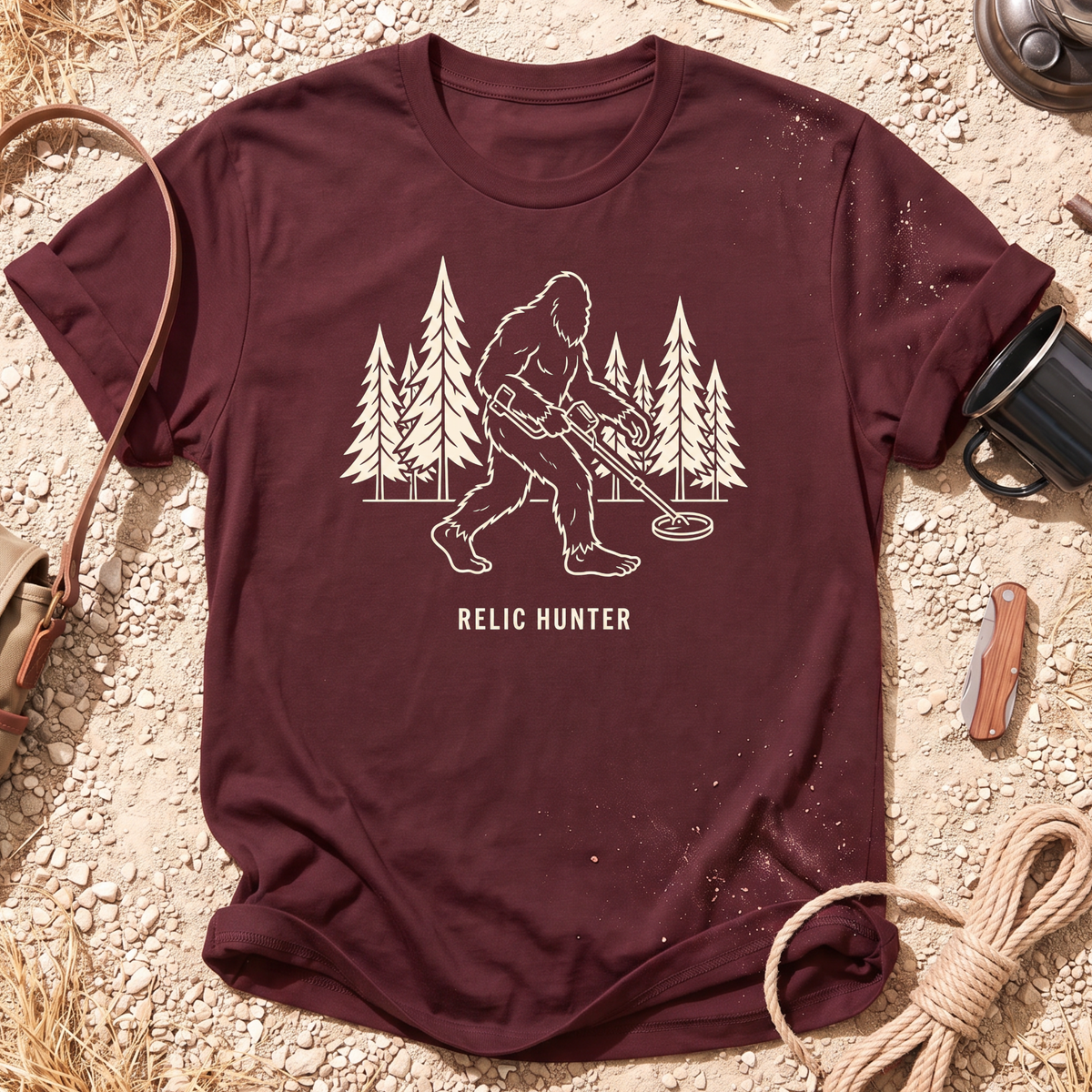 Bigfoot Hunts Metal Detecting T-Shirt