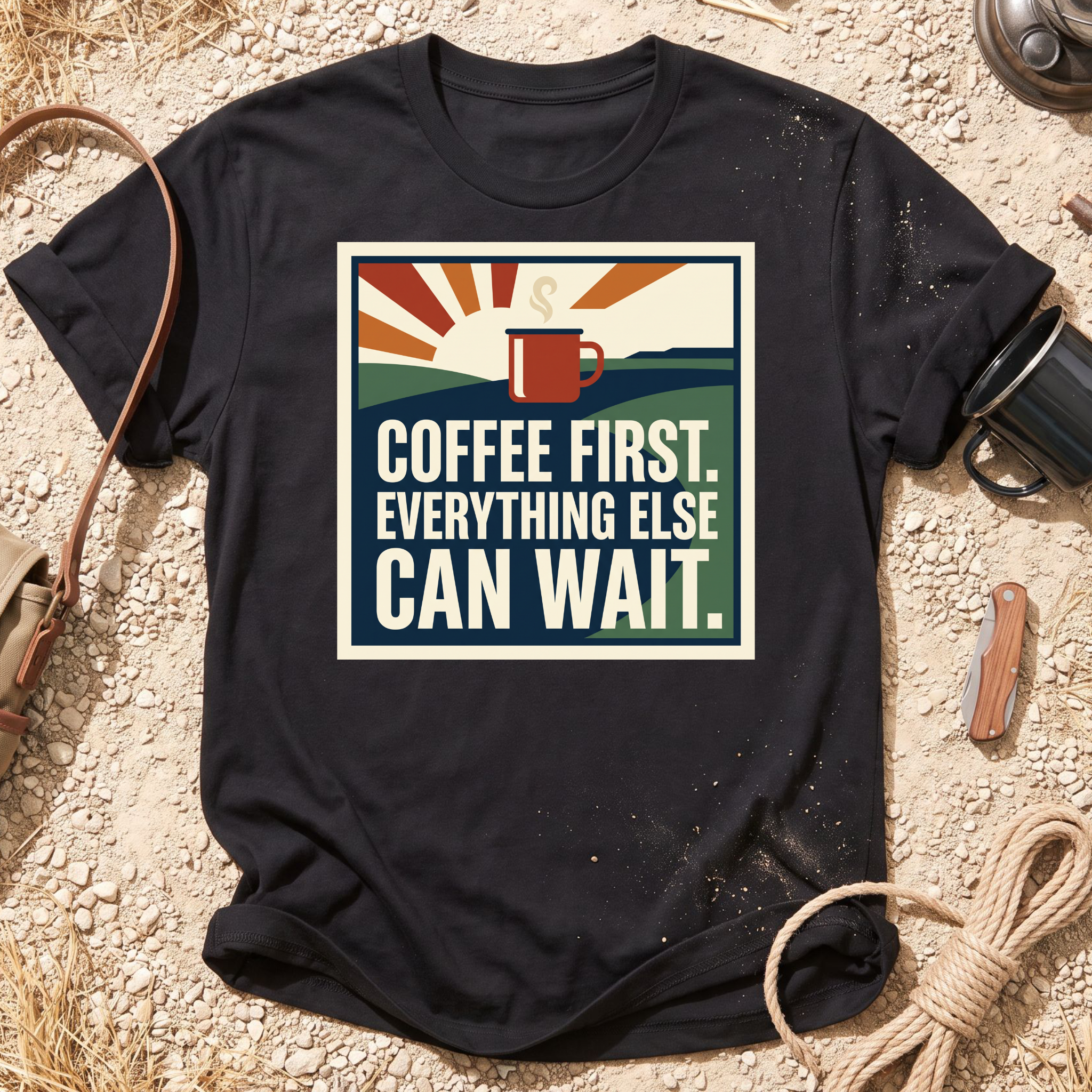 Coffee First Everything Else Can Wait T-Shirt