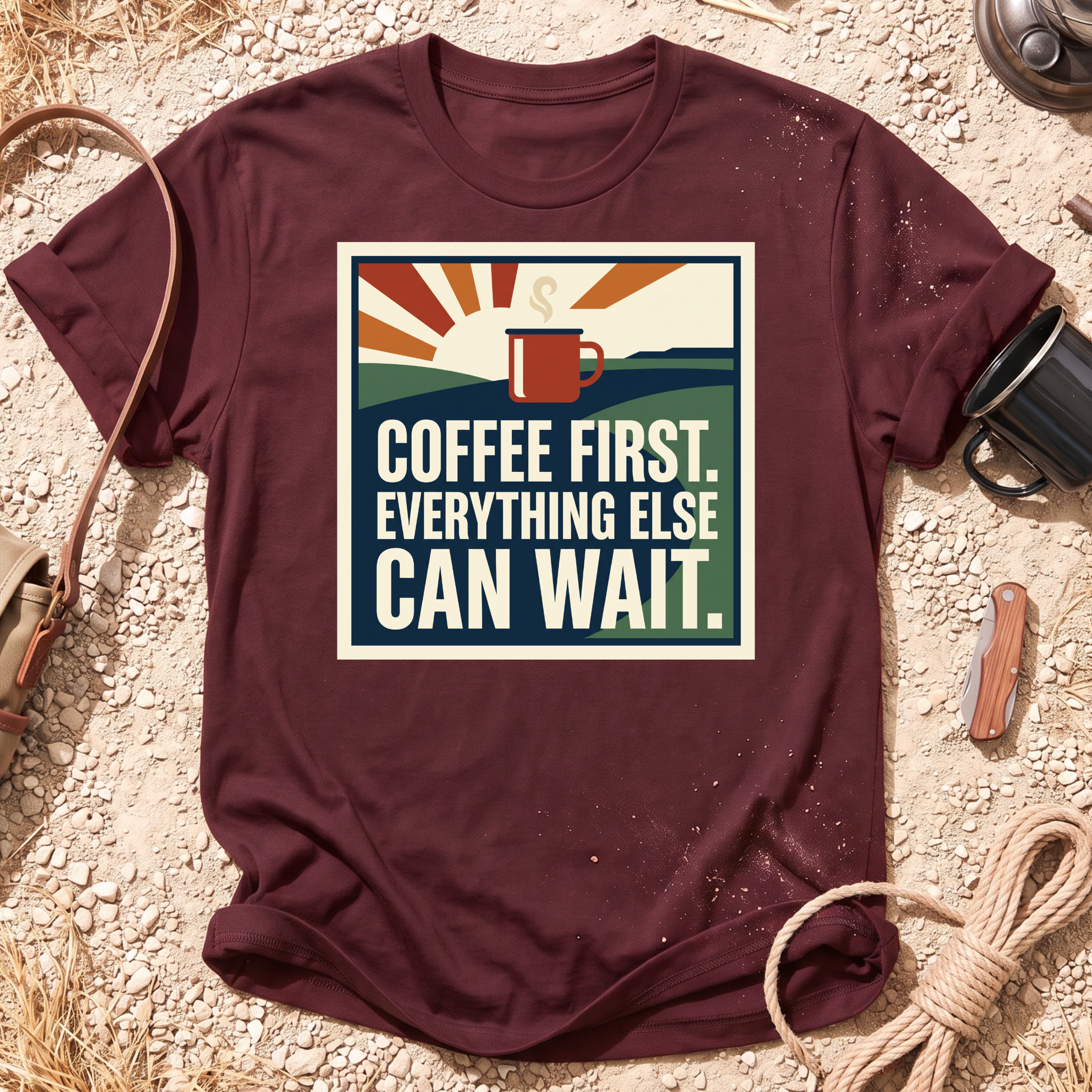 Coffee First Everything Else Can Wait T-Shirt