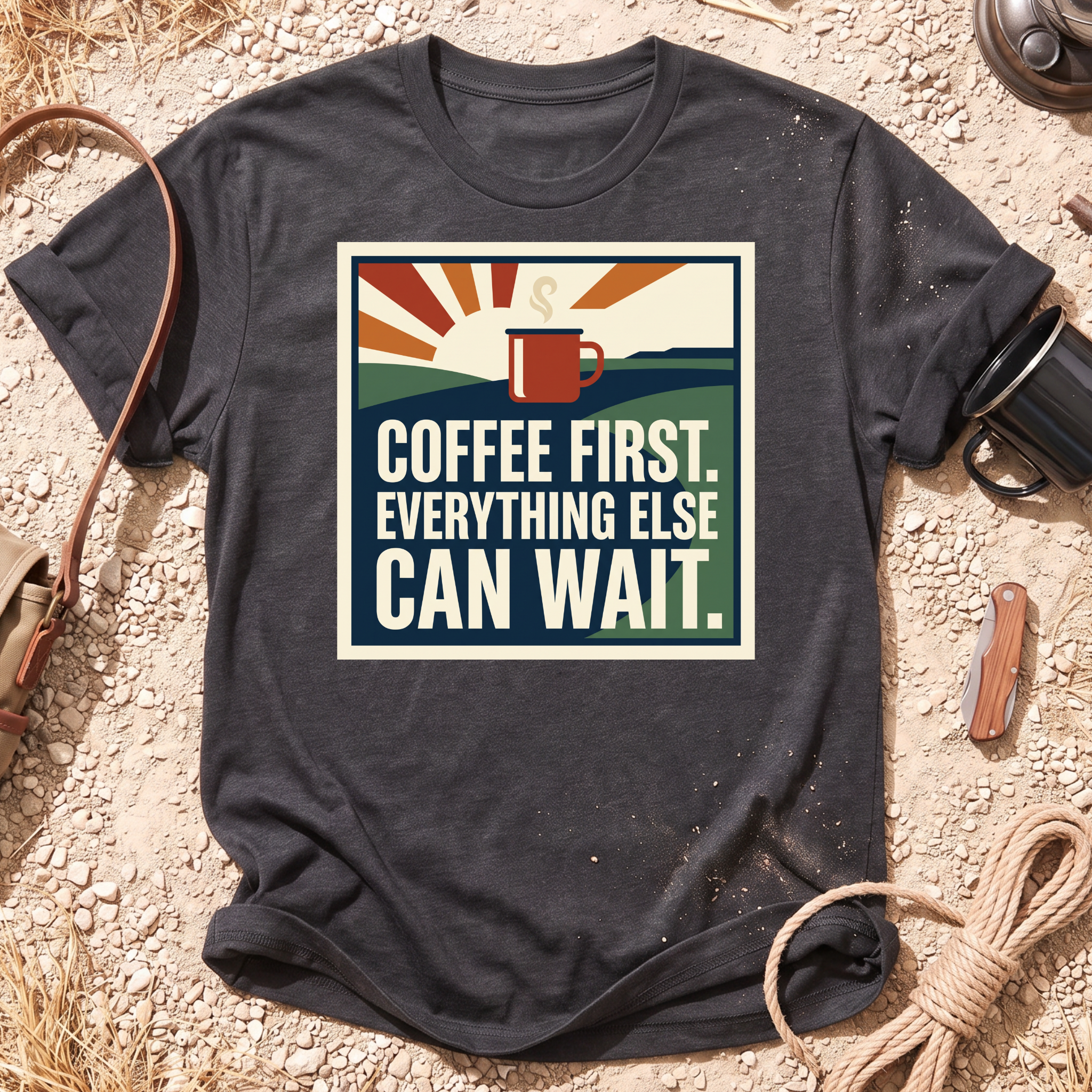 Coffee First Everything Else Can Wait T-Shirt