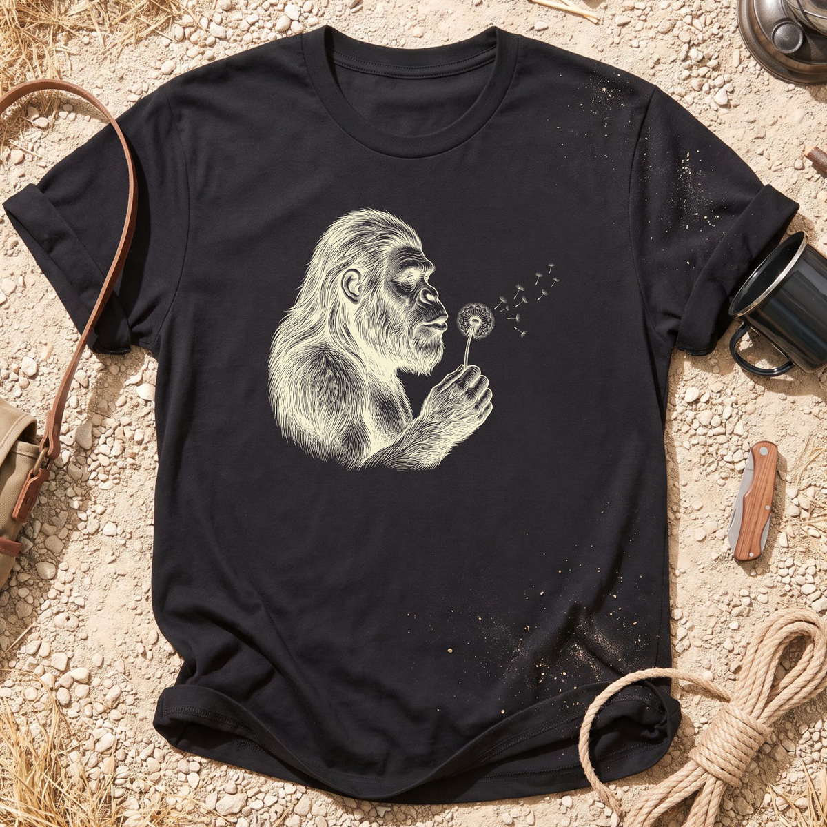 Bigfoot Wishes Dandelion T-Shirt