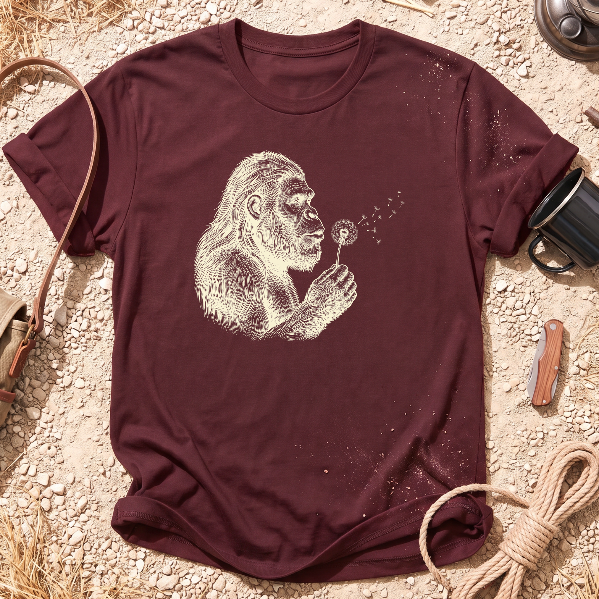 Bigfoot Wishes Dandelion T-Shirt