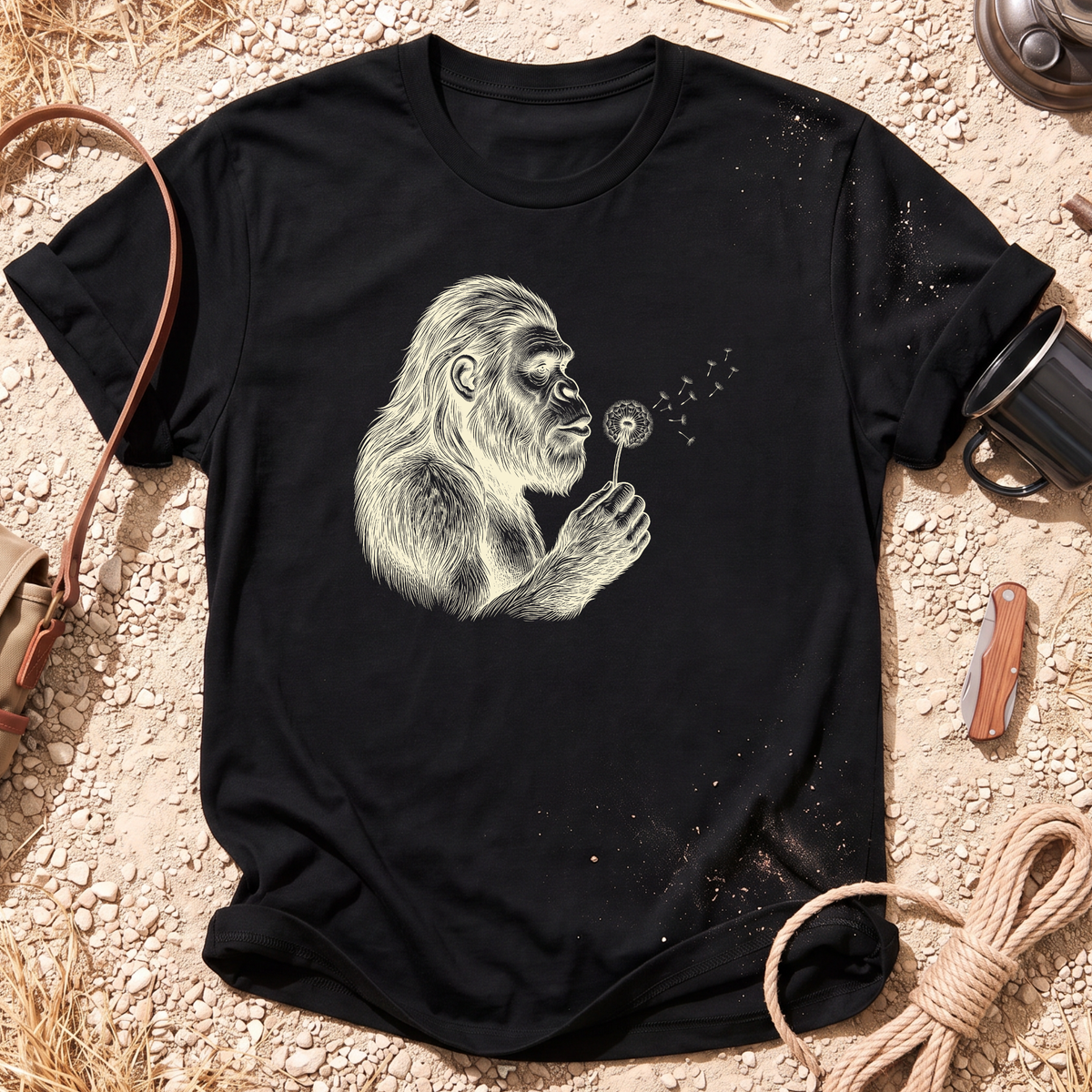Bigfoot Wishes Dandelion T-Shirt
