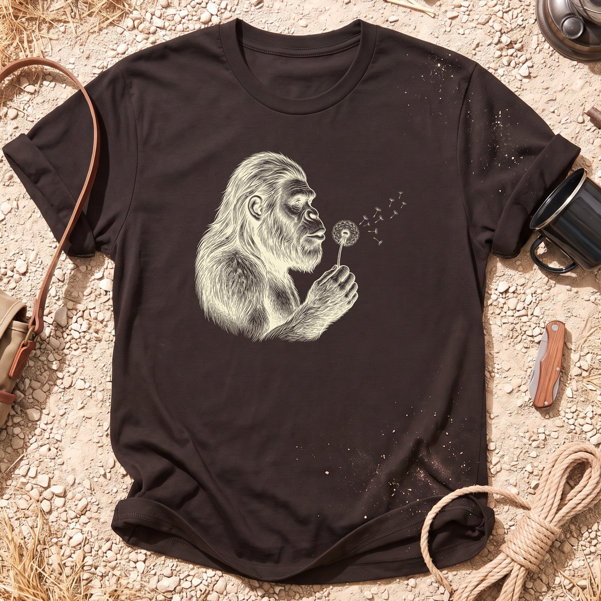 Bigfoot Wishes Dandelion T-Shirt