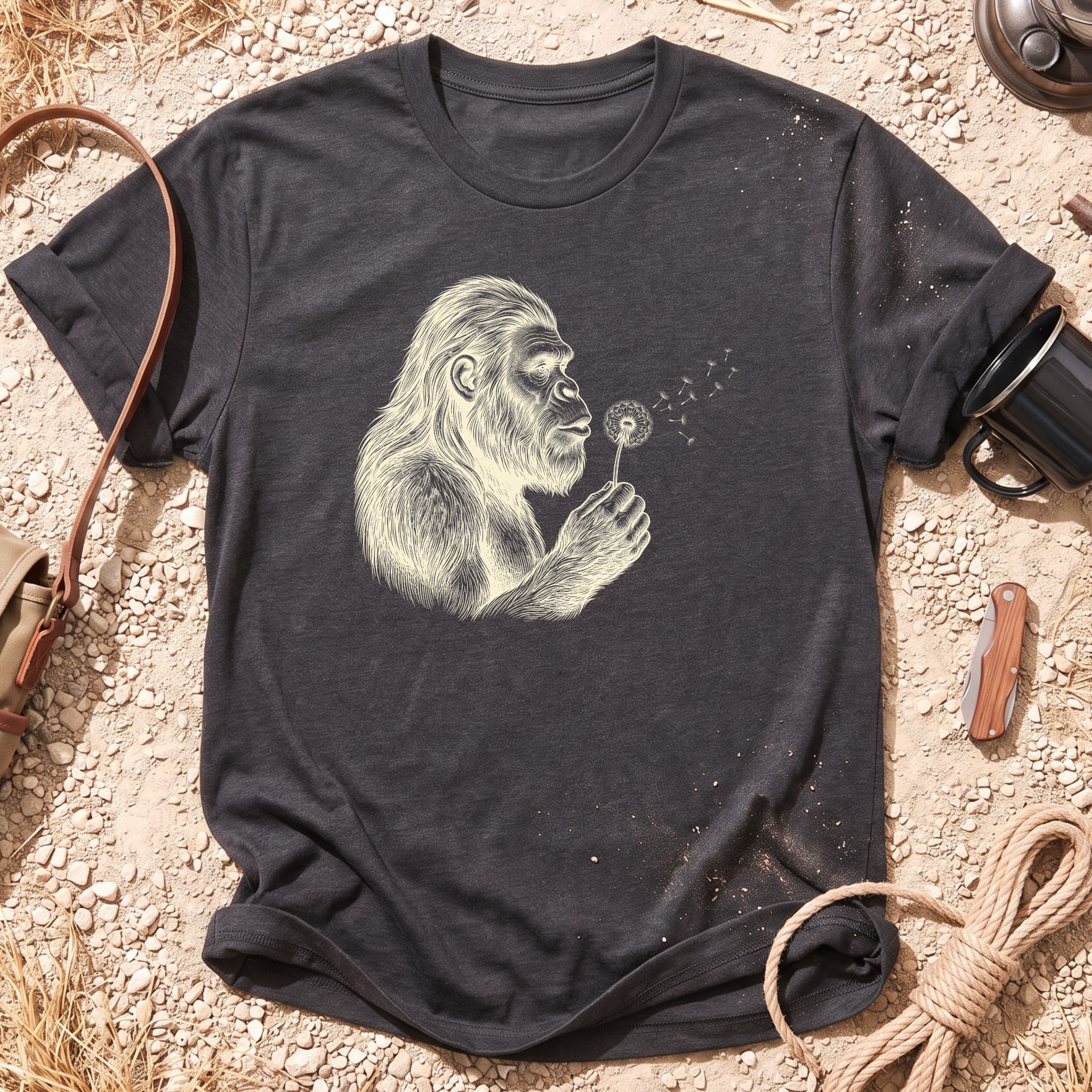 Bigfoot Wishes Dandelion T-Shirt