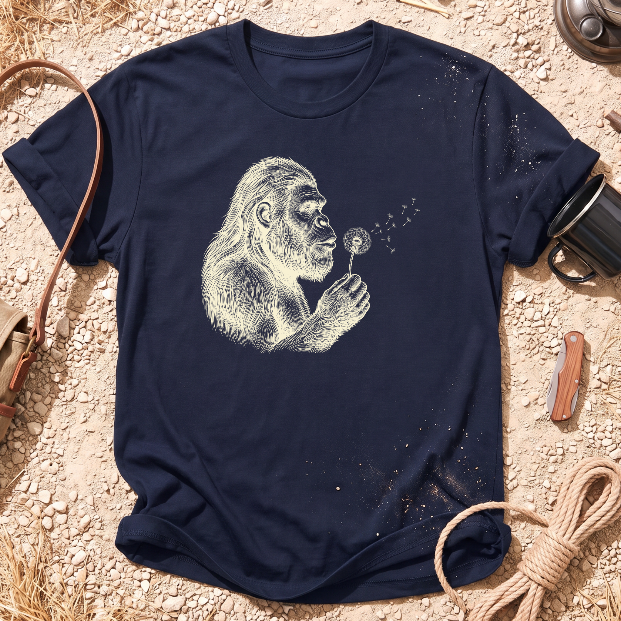 Bigfoot Wishes Dandelion T-Shirt