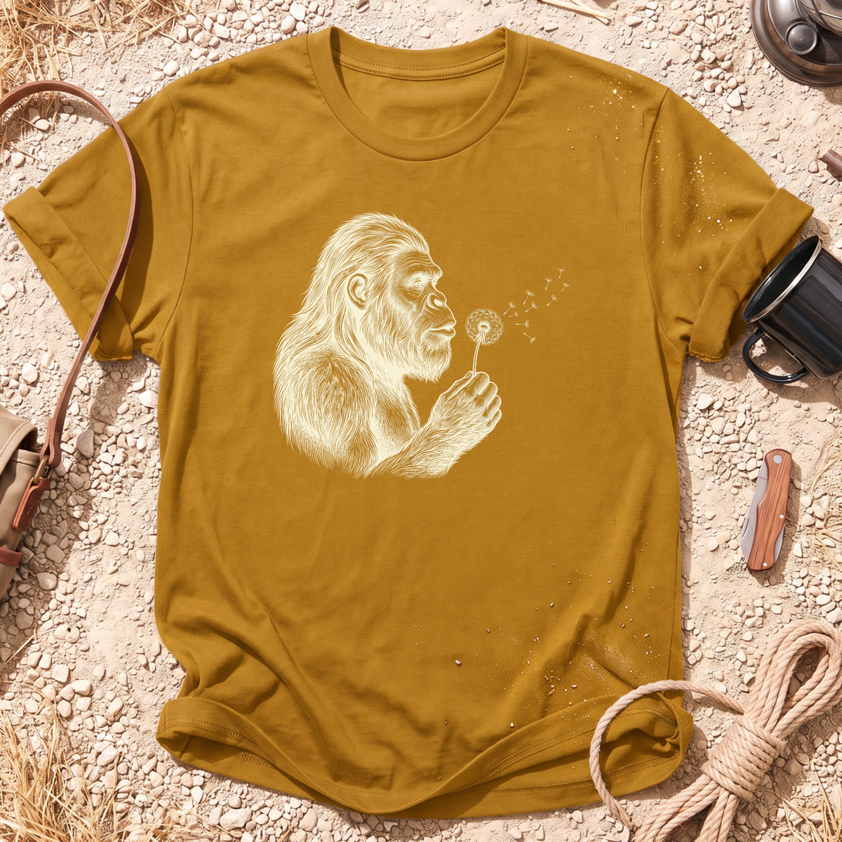 Bigfoot Wishes Dandelion T-Shirt