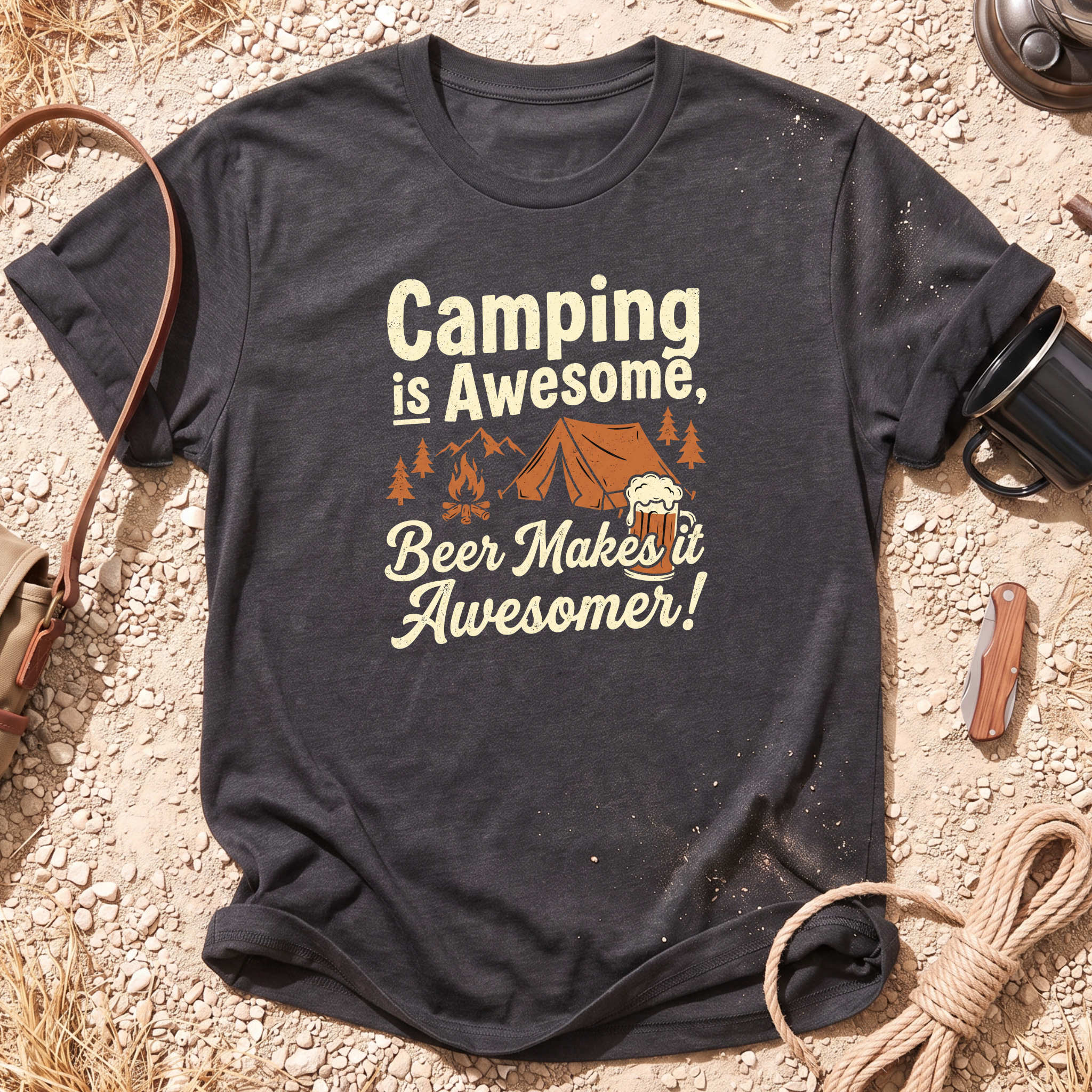 Camping with Beer is Awesomer T-Shirt