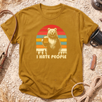 I Hate People Drinking Bear T-Shirt