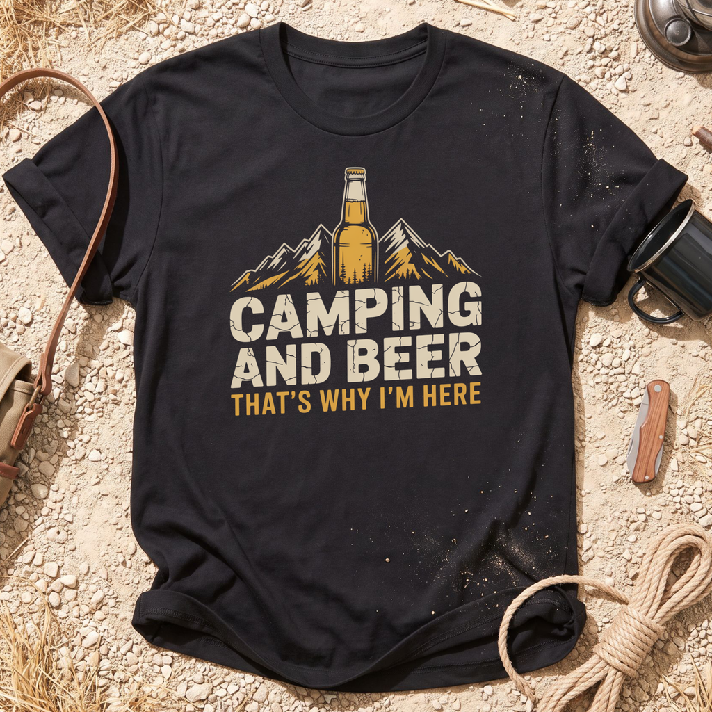 Camping and Beer Mountain T-Shirt