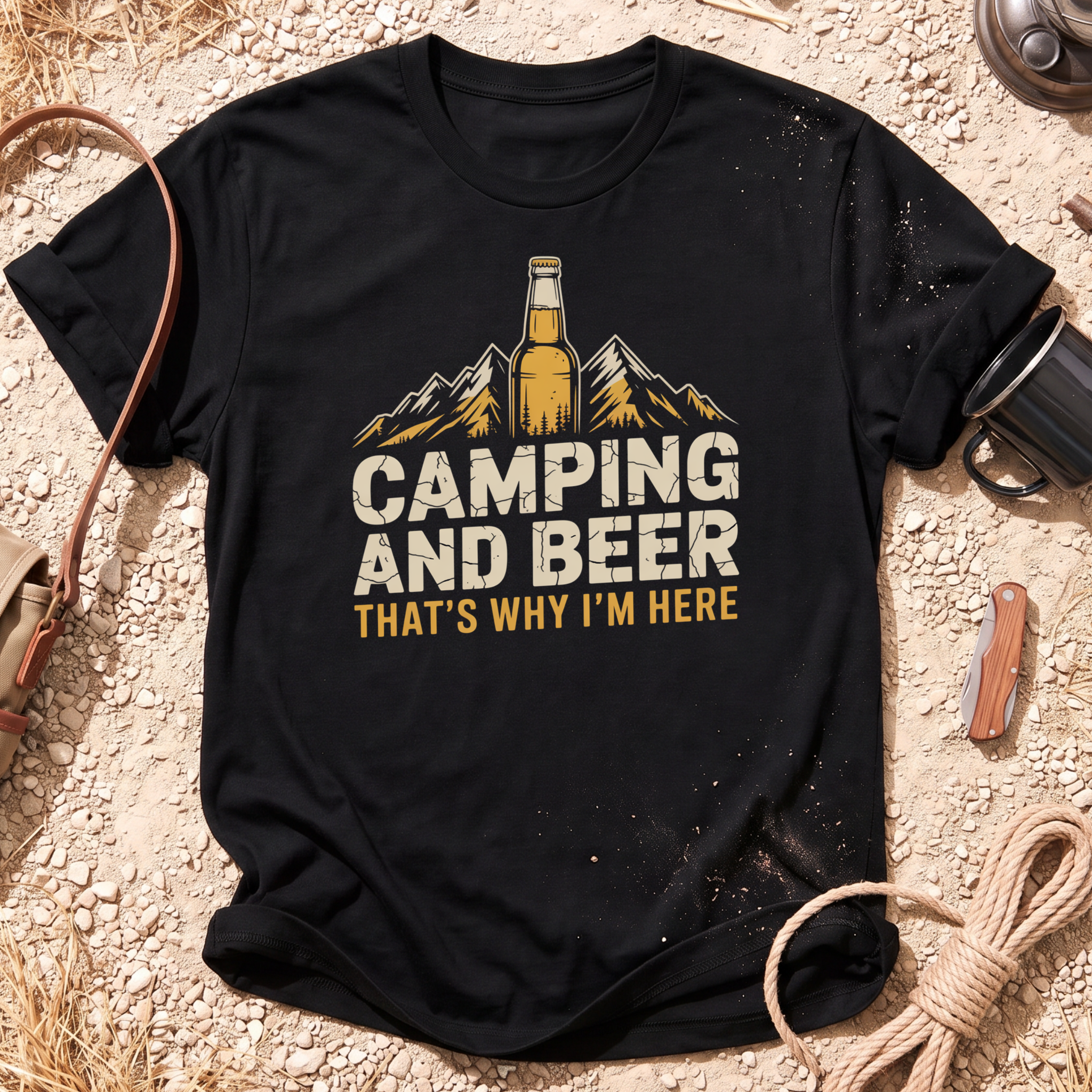 Camping and Beer Mountain T-Shirt