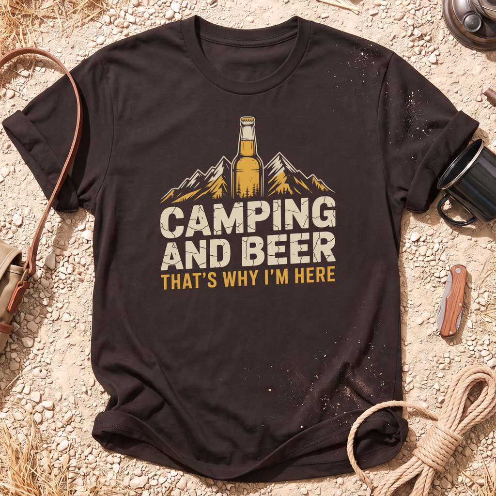 Camping and Beer Mountain T-Shirt