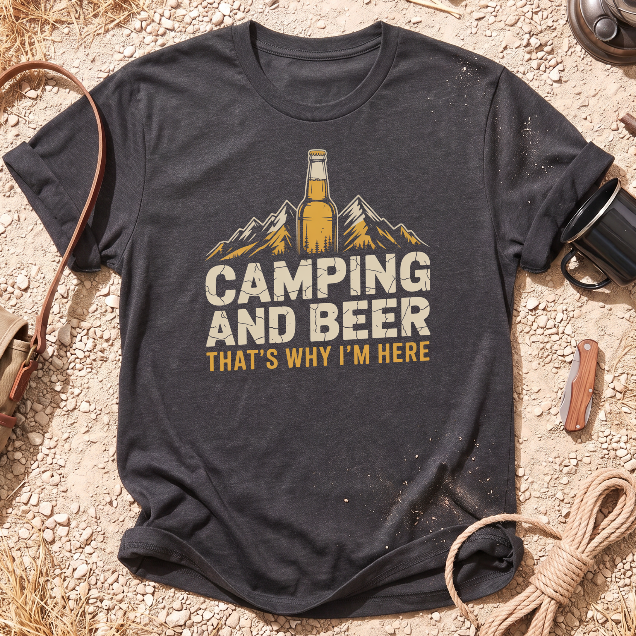 Camping and Beer Mountain T-Shirt