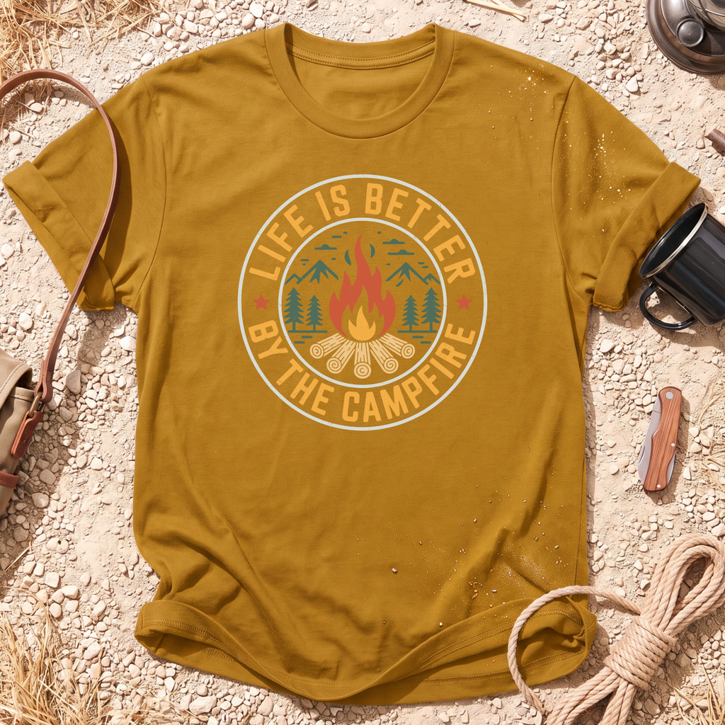 Life is Better By the Campfire Round T-Shirt