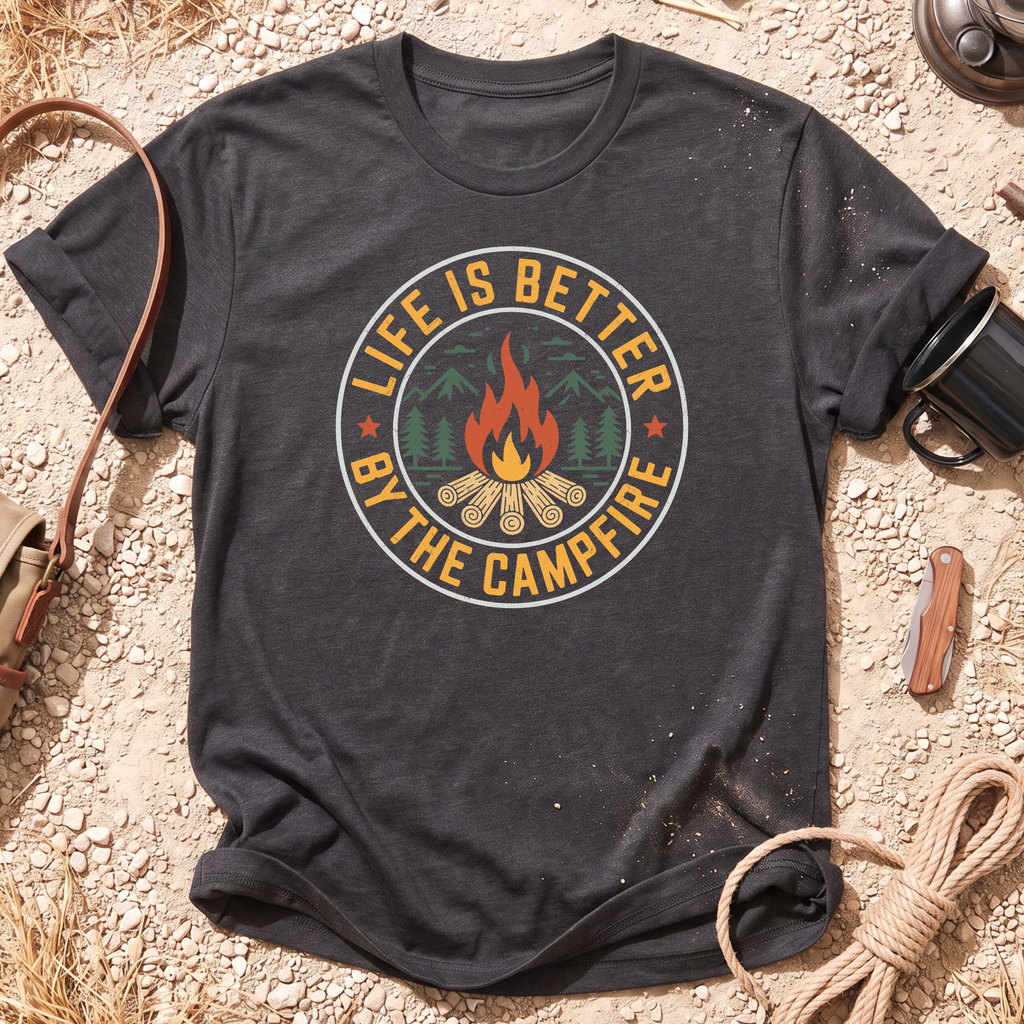 Life is Better By the Campfire Round T-Shirt