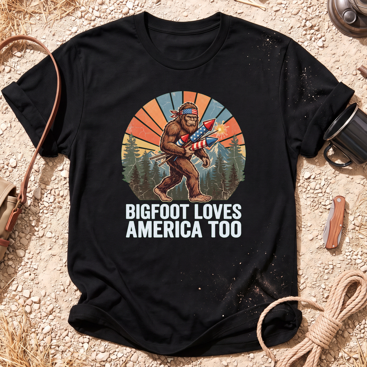 Bigfoot Loves America T-Shirt