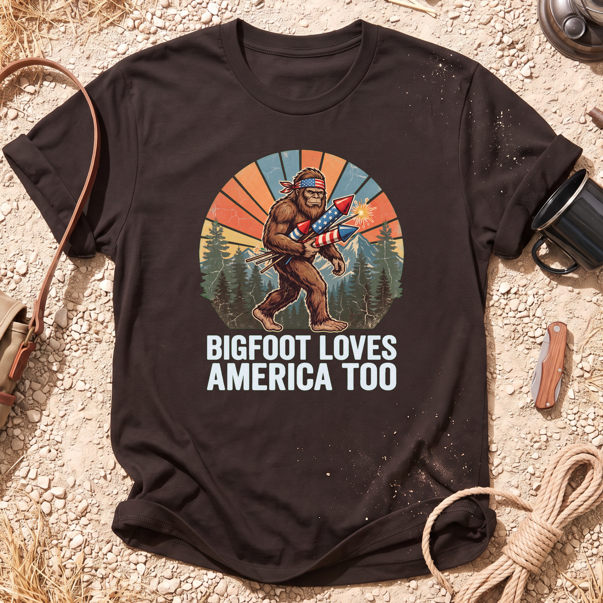 Bigfoot Loves America T-Shirt