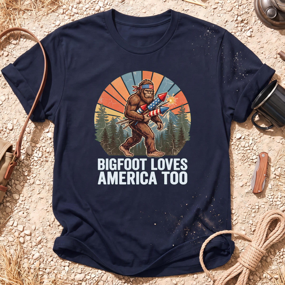 Bigfoot Loves America T-Shirt