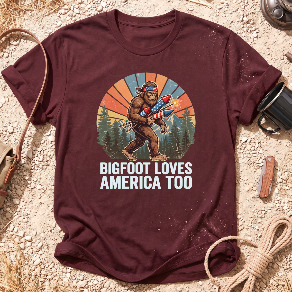 Bigfoot Loves America T-Shirt