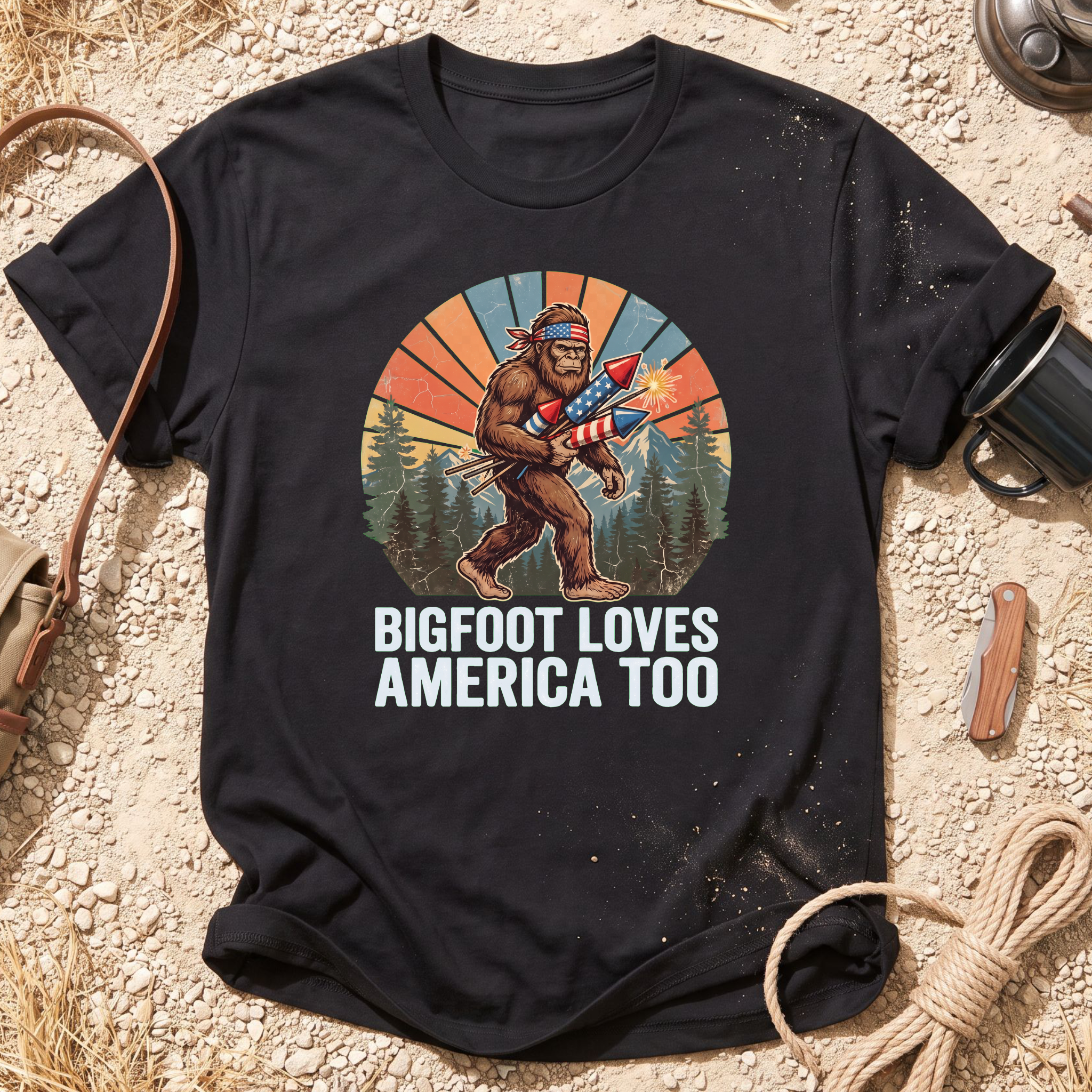 Bigfoot Loves America T-Shirt