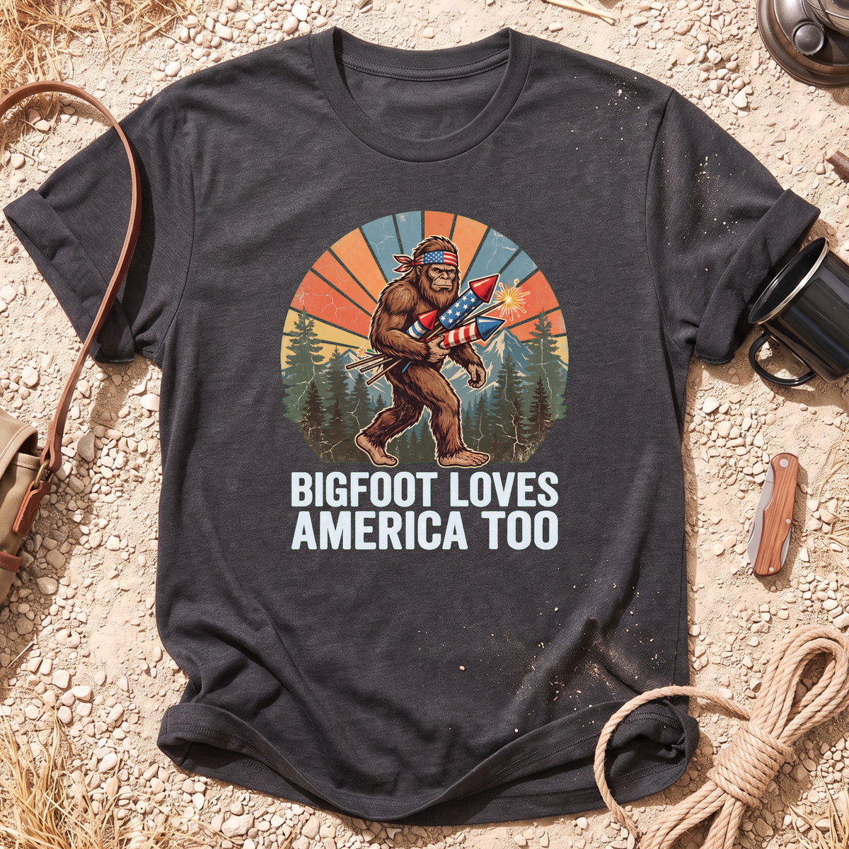 Bigfoot Loves America T-Shirt
