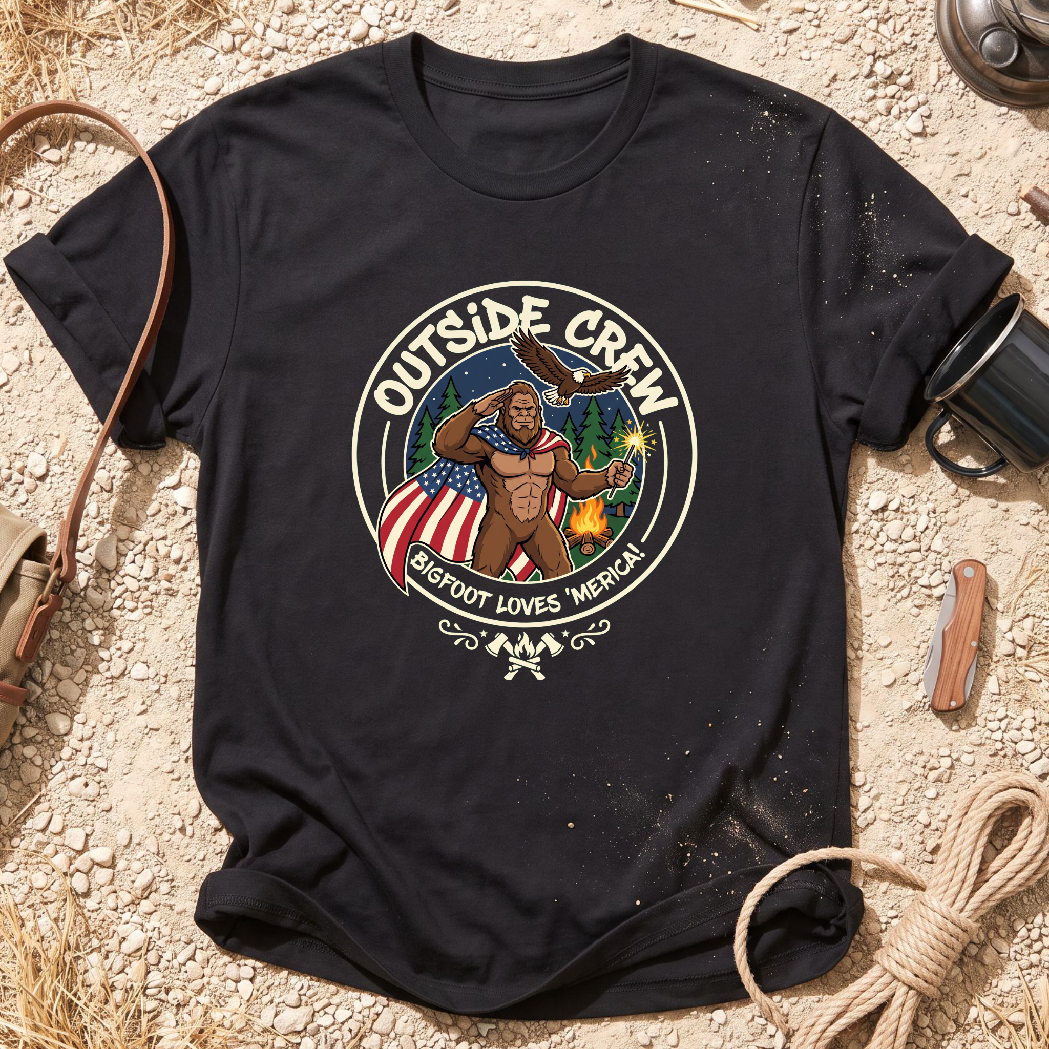 Bigfoot Loves 'Merica T-Shirt