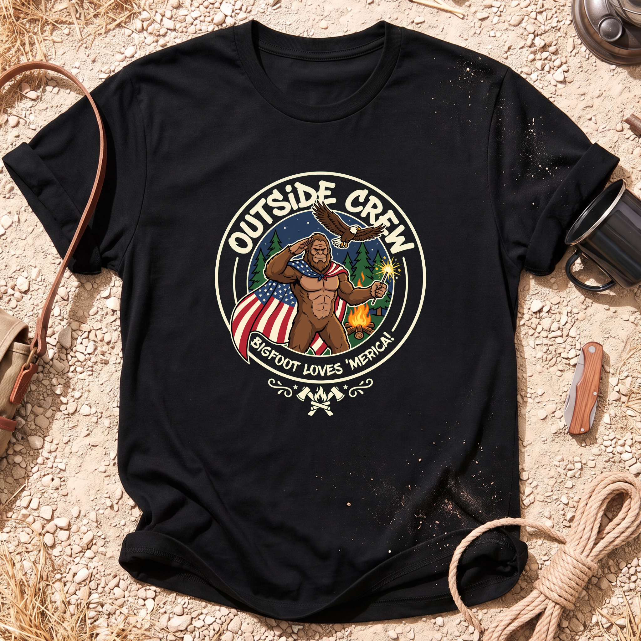 Bigfoot Loves 'Merica T-Shirt