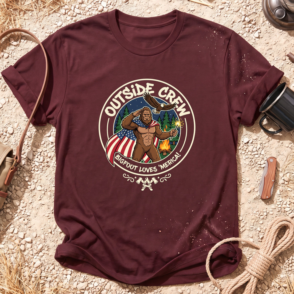 Bigfoot Loves 'Merica T-Shirt