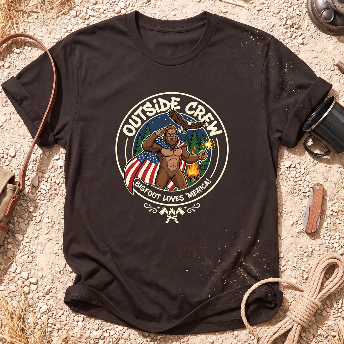Bigfoot Loves 'Merica T-Shirt