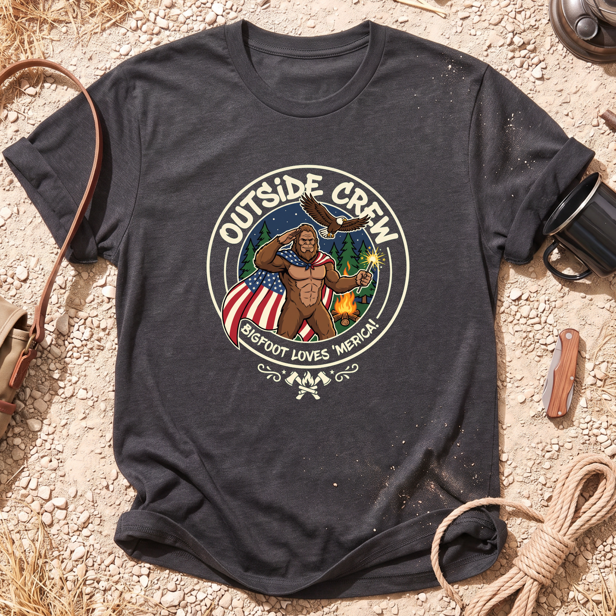 Bigfoot Loves 'Merica T-Shirt