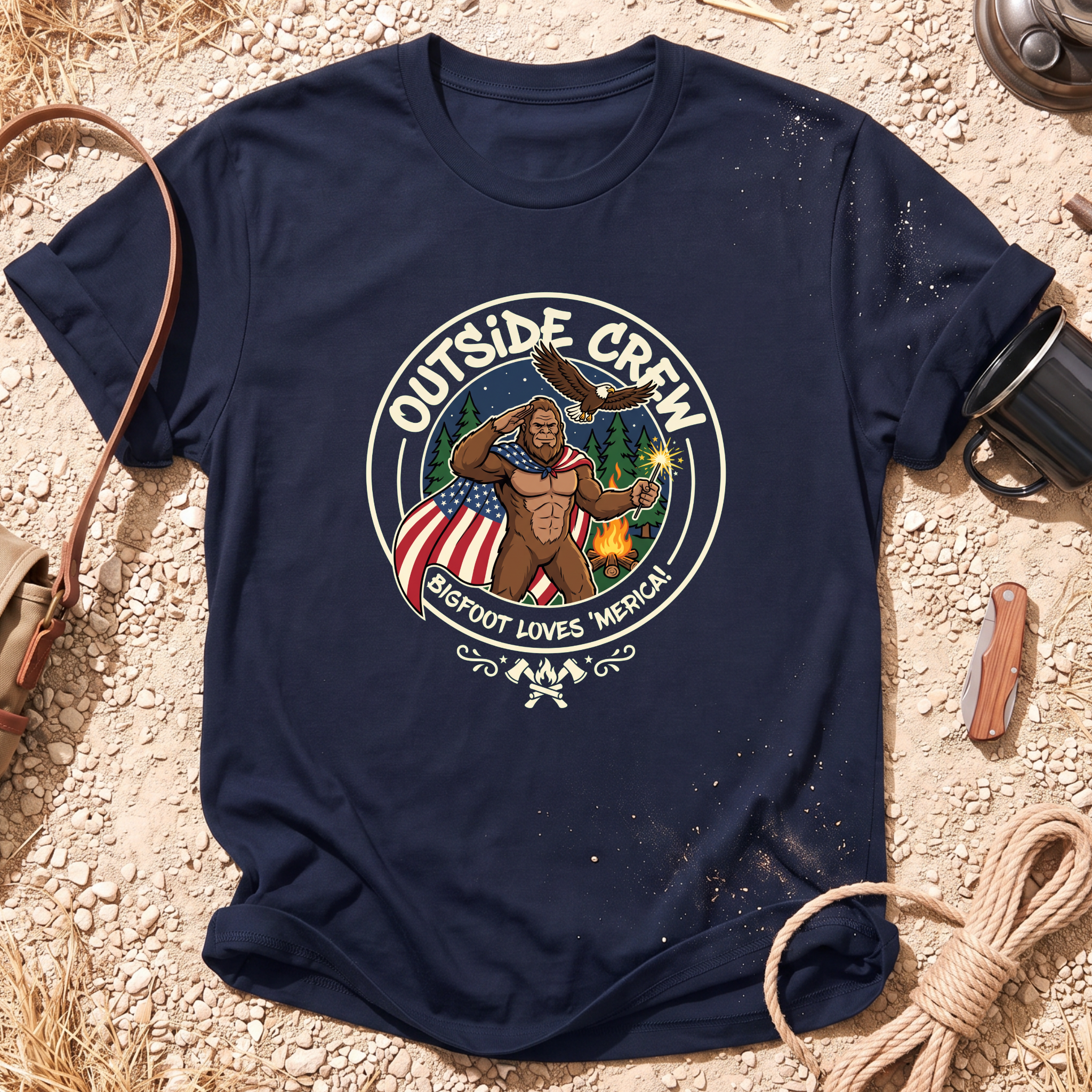 Bigfoot Loves 'Merica T-Shirt