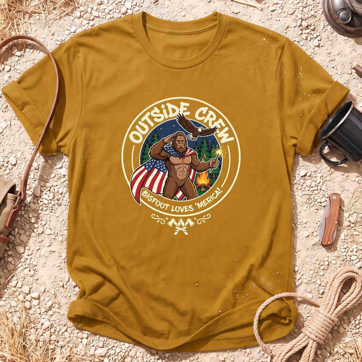 Bigfoot Loves 'Merica T-Shirt