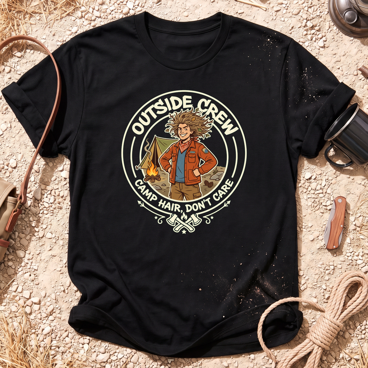 Camp Hair Don't Care Graphic T-Shirt