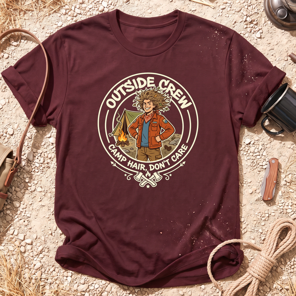 Camp Hair Don't Care Graphic T-Shirt