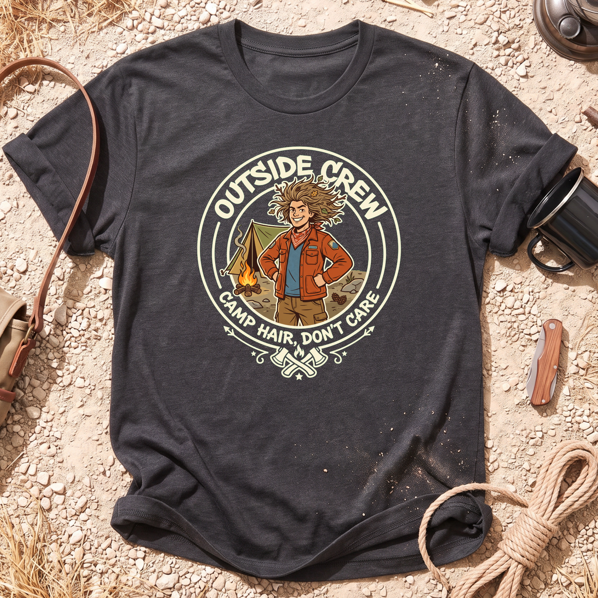 Camp Hair Don't Care Graphic T-Shirt
