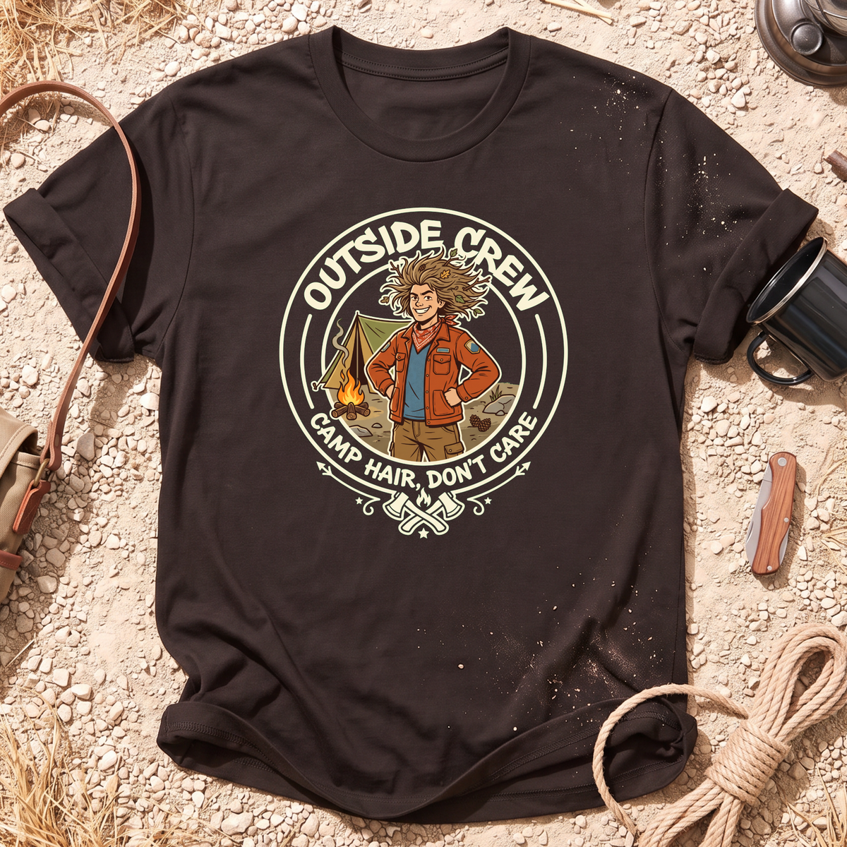 Camp Hair Don't Care Graphic T-Shirt
