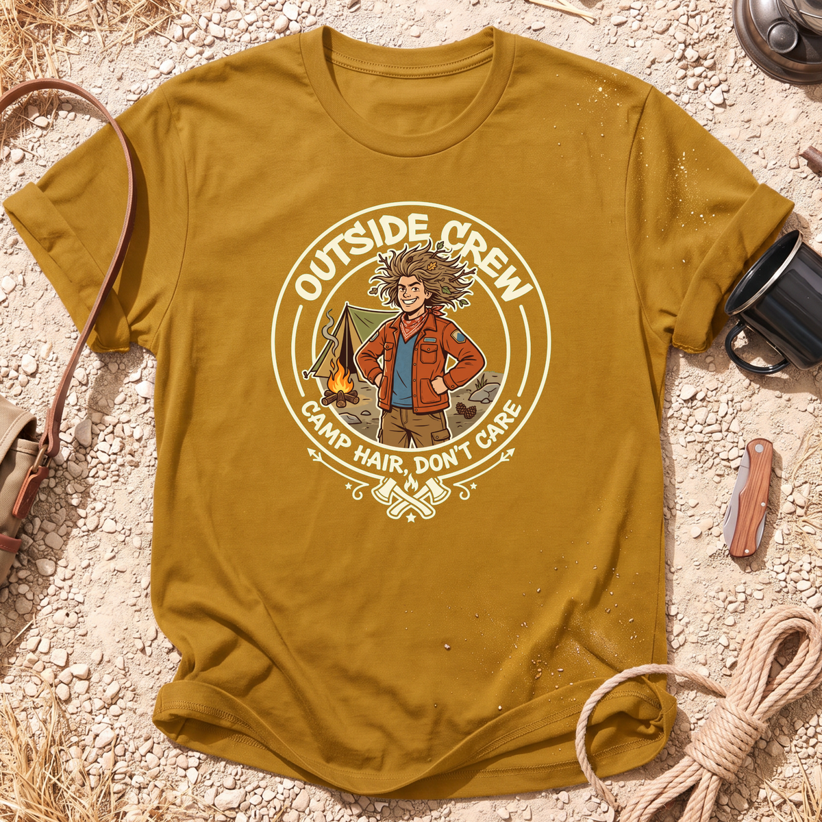 Camp Hair Don't Care Graphic T-Shirt