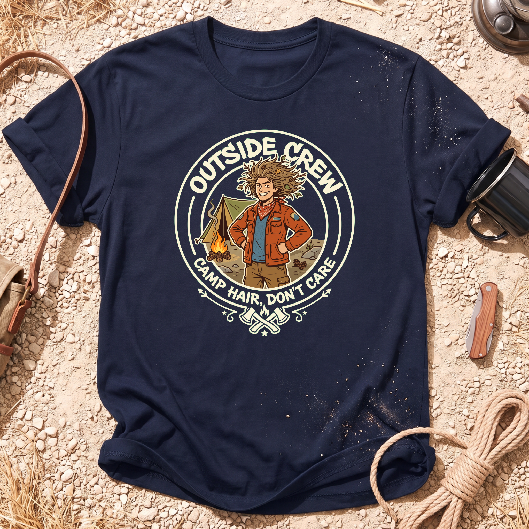 Camp Hair Don't Care Graphic T-Shirt